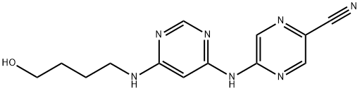 5-((6-((4-Hydroxybutyl)amino)pyrimidin-4-yl)amino)pyrazine-2-carbonitrile Structure