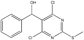 (4,6-Dichloro-2-(methylthio)pyrimidin-5-yl)(phenyl)methanol Structure