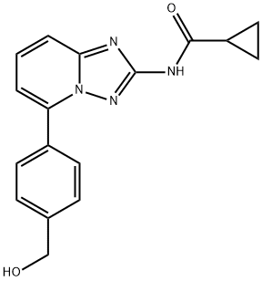 N-(5-(4-(hydroxymethyl)phenyl)-[1,2,4]triazolo[1,5-a]pyridin-2-yl)cyclopropanecarboxamide 구조식 이미지