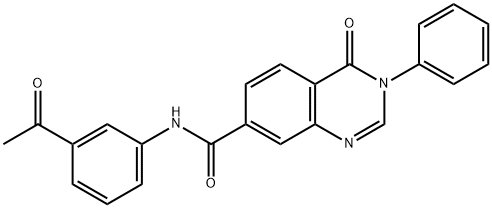 N-(3-acetylphenyl)-4-oxo-3-phenyl-3,4-dihydroquinazoline-7-carboxamide 구조식 이미지