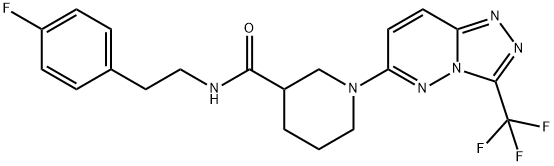 N-[2-(4-fluorophenyl)ethyl]-1-[3-(trifluoromethyl)[1,2,4]triazolo[4,3-b]pyridazin-6-yl]piperidine-3-carboxamide 구조식 이미지