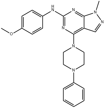 N-(4-methoxyphenyl)-1-methyl-4-(4-phenylpiperazin-1-yl)-1H-pyrazolo[3,4-d]pyrimidin-6-amine Structure