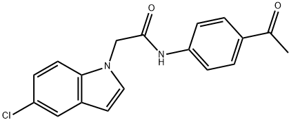 N-(4-acetylphenyl)-2-(5-chloro-1H-indol-1-yl)acetamide 구조식 이미지