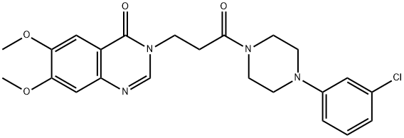 3-{3-[4-(3-chlorophenyl)piperazin-1-yl]-3-oxopropyl}-6,7-dimethoxyquinazolin-4(3H)-one Structure