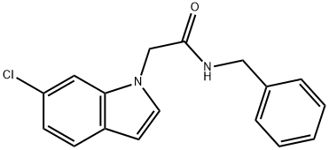 N-benzyl-2-(6-chloro-1H-indol-1-yl)acetamide 구조식 이미지