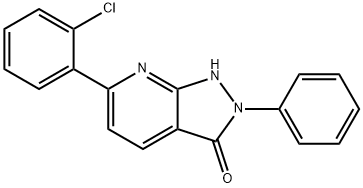 6-(2-chlorophenyl)-2-phenyl-1,2-dihydro-3H-pyrazolo[3,4-b]pyridin-3-one 구조식 이미지