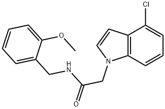 2-(4-chloro-1H-indol-1-yl)-N-(2-methoxybenzyl)acetamide 구조식 이미지