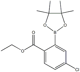 Ethyl 4-chloro-2-(4,4,5,5-tetramethyl-1,3,2-dioxaborolan-2-yl)benzoate Structure