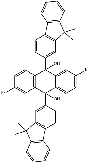 2,6-dibromo-9,10-bis(9,9-dimethyl-9H-fluoren-2-yl)-9,10-dihydroanthracene-9,10-diol Structure
