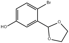 4-bromo-3-(1,3-dioxolan-2-yl)phenol 구조식 이미지