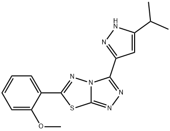 3-(3-isopropyl-1H-pyrazol-5-yl)-6-(2-methoxyphenyl)[1,2,4]triazolo[3,4-b][1,3,4]thiadiazole 구조식 이미지