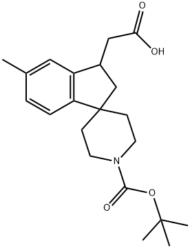 2-(1'-(Tert-Butoxycarbonyl)-5-Methyl-2,3-Dihydrospiro[Indene-1,4'-Piperidine]-3-Yl)Acetic Acid Structure