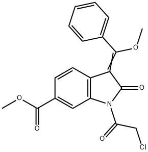 (Z)-methyl 1-(2-chloroacetyl)-3-(methoxy(phenyl)methylene)-2-oxoindoline-6-carboxylate 구조식 이미지