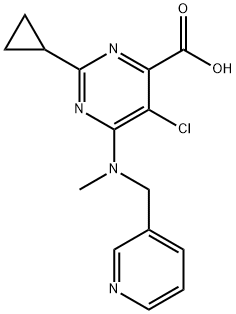 5-Chloro-2-cyclopropyl-6-(methyl(pyridin-3-ylmethyl)amino)pyrimidine-4-carboxylic acid Structure