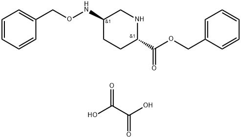 벤질(2S,5R)-5-[(벤질옥시)아미노]피페리딘-2-카르복실레이트에탄디오에이트 구조식 이미지