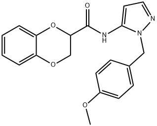 N-[1-(4-methoxybenzyl)-1H-pyrazol-5-yl]-2,3-dihydro-1,4-benzodioxine-2-carboxamide Structure