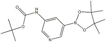 [5-(4,4,5,5-Tetramethyl-[1,3,2]dioxaborolan-2-yl)- pyridin-3-yl]-carbamic acid tert-butyl ester Structure