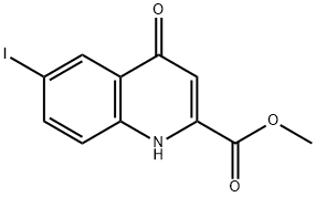 4-Hydroxy-6-iodo-quinoline-2-carboxylic acid methyl ester 구조식 이미지