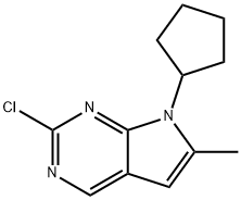 2-Chloro-7-cyclopentyl-6-methyl-7H-pyrrolo[2,3-d]pyrimidine Structure