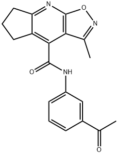 N-(3-acetylphenyl)-3-methyl-6,7-dihydro-5H-cyclopenta[b][1,2]oxazolo[4,5-e]pyridine-4-carboxamide 구조식 이미지