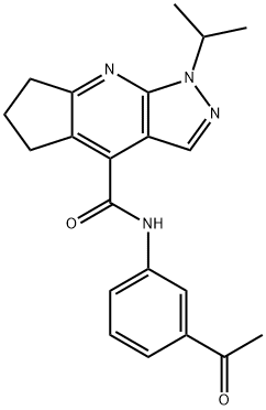 N-(3-acetylphenyl)-1-(propan-2-yl)-1,5,6,7-tetrahydrocyclopenta[b]pyrazolo[4,3-e]pyridine-4-carboxamide 구조식 이미지