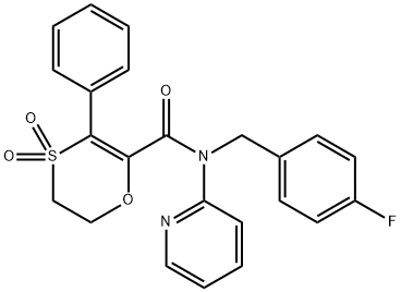 N-(4-fluorobenzyl)-3-phenyl-N-(pyridin-2-yl)-5,6-dihydro-1,4-oxathiine-2-carboxamide 4,4-dioxide 구조식 이미지