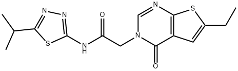 2-(6-ethyl-4-oxothieno[2,3-d]pyrimidin-3(4H)-yl)-N-[(2E)-5-(propan-2-yl)-1,3,4-thiadiazol-2(3H)-ylidene]acetamide Structure