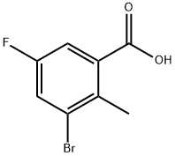 3-bromo-5-fluoro-2-methylbenzoic acid Structure