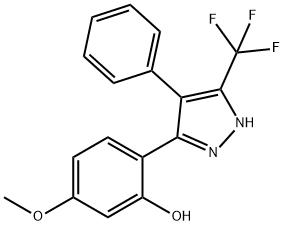 5-methoxy-2-[4-phenyl-3-(trifluoromethyl)-1H-pyrazol-5-yl]phenol 구조식 이미지