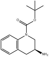 (S)-3-Amino-3,4-dihydro-2H-quinoline-1-carboxylic acid tert-butyl ester 구조식 이미지