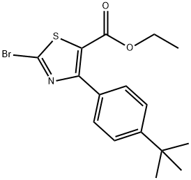 Ethyl 2-bromo-4-(4-(tert-butyl)phenyl)thiazole-5-carboxylate 구조식 이미지