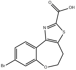 8-bromo-4,5-dihydrobenzo[2,3]oxepino[4,5-d]thiazole-2-carboxylic acid 구조식 이미지