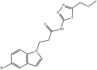 3-(5-bromo-1H-indol-1-yl)-N-[(2E)-5-(methoxymethyl)-1,3,4-thiadiazol-2(3H)-ylidene]propanamide Structure