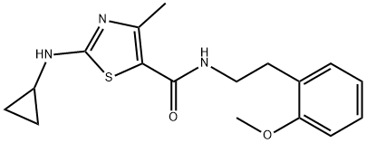 2-(cyclopropylamino)-N-[2-(2-methoxyphenyl)ethyl]-4-methyl-1,3-thiazole-5-carboxamide 구조식 이미지