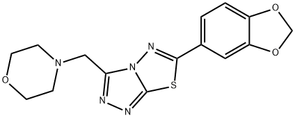6-(1,3-benzodioxol-5-yl)-3-(4-morpholinylmethyl)[1,2,4]triazolo[3,4-b][1,3,4]thiadiazole 구조식 이미지