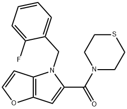 [4-(2-fluorobenzyl)-4H-furo[3,2-b]pyrrol-5-yl](thiomorpholin-4-yl)methanone 구조식 이미지