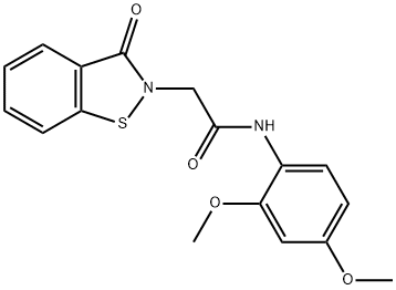 N-(2,4-dimethoxyphenyl)-2-(3-oxo-1,2-benzothiazol-2(3H)-yl)acetamide 구조식 이미지