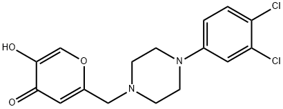 2-[4-(3,4-Dichloro-phenyl)-piperazin-1-ylmethyl]-5-hydroxy-pyran-4-one 구조식 이미지