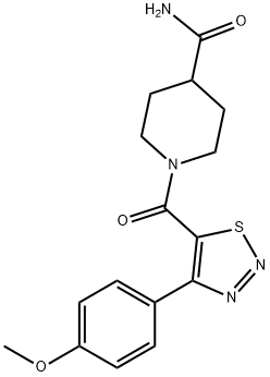 1-{[4-(4-methoxyphenyl)-1,2,3-thiadiazol-5-yl]carbonyl}piperidine-4-carboxamide 구조식 이미지