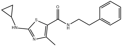 2-(cyclopropylamino)-4-methyl-N-(2-phenylethyl)-1,3-thiazole-5-carboxamide Structure