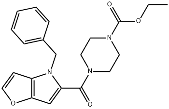 ethyl 4-[(4-benzyl-4H-furo[3,2-b]pyrrol-5-yl)carbonyl]piperazine-1-carboxylate Structure