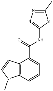 1-methyl-N-[(2E)-5-methyl-1,3,4-thiadiazol-2(3H)-ylidene]-1H-indole-4-carboxamide Structure