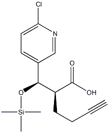 (R)-2-((S)-(6-chloropyridin-3-yl)((trimethylsilyl)oxy)methyl)hex-5-ynoic acid 구조식 이미지
