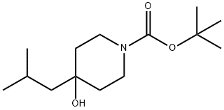 1-피페리딘카르복실산,4-히드록시-4-(2-메틸프로필)-,1,1-디메틸에틸에스테르 구조식 이미지
