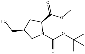 (2S,4S)-1-tert-butyl 2-methyl 4-(hydroxymethyl)pyrrolidine-1,2-dicarboxylate 구조식 이미지