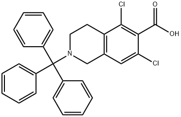 5,7-dichloro-2-trityl-1,2,3,4-tetrahydroisoquinoline-6-carboxylic acid Structure
