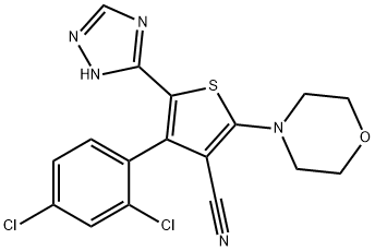 4-(2,4-dichlorophenyl)-2-morpholin-4-yl-5-(2H-[1,2,4]triazol-3-yl)thiophene-3-carbonitrile 구조식 이미지