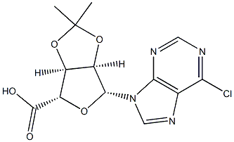 (3AS,4S,6R,6AR)-6-(6-chloro-purin-9-yl)-2,2-dimethyl-tetrahydro-furo[3,4-d][1,3]dioxole-4-carboxylic acid 구조식 이미지
