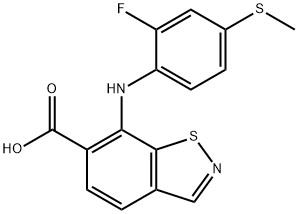 7-((2-Fluoro-4-(methylthio)phenyl)amino)benzo[d]isothiazole-6-carboxylic acid Structure