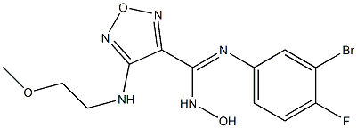 1,2,5-Oxadiazole-3-carboximidamide,N'-(3-bromo-4-fluorophenyl)-N-hydroxy-4-[(2-methoxyethyl)amino]- Structure